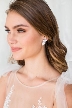 Opal and Swarovski Crystal Cluster Post Earrings